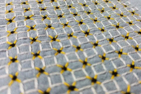 Sashiko embroidery pattern sample close-up Stock Photos