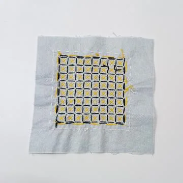 Sashiko embroidery sample back side Stock Photos