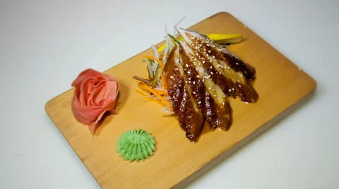 Sashimi acne slices Video stock 68316225