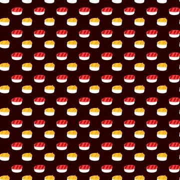 Sashimi Food Seamless Pattern Stock Illustration