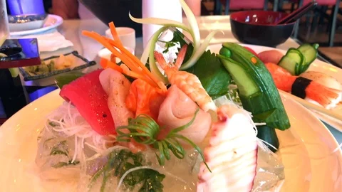 Sashimi Lunch Stock Footage 95765427