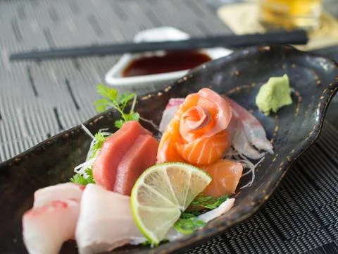Sashimi plate Stock Photos