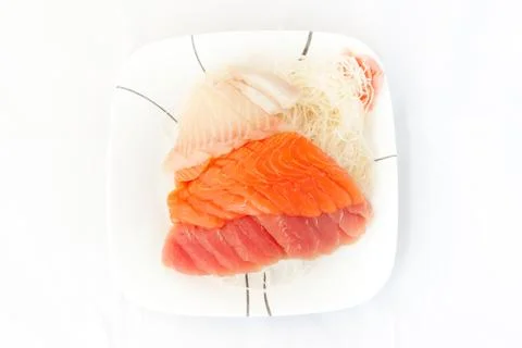 Sashimi in plate Stock Photos