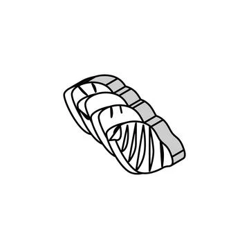 Sashimi salmon isometric icon vector illustration Illustrazione stock