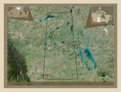 Saskatchewan, Canada. High resolution satellite map Stock Illustration