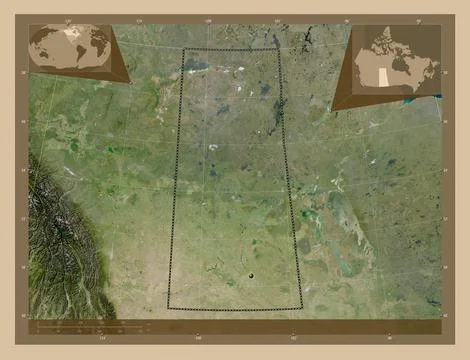 Saskatchewan, Canada. Low resolution satellite map Stock Illustration