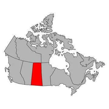 Saskatchewan of Canada map shape, travel web flat concept icon vector illustr Stock Illustration