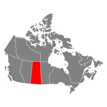 Saskatchewan of Canada map shape, travel web flat concept icon vector illustr 스톡 일러스트