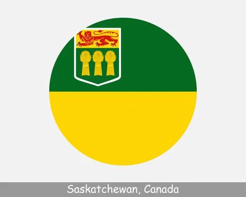 Saskatchewan Canada Round Flag Stock Illustration