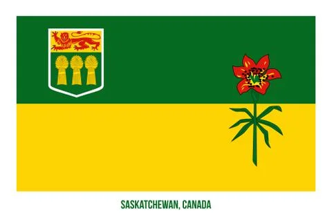 Saskatchewan Flag Vector Illustration on White Background. Stock Illustration