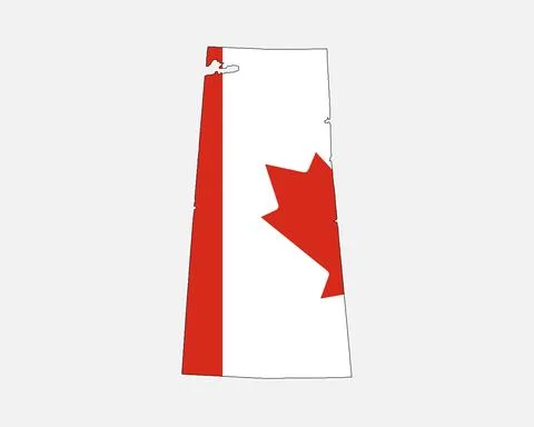 Saskatchewan Map Canadian Flag 库存插图