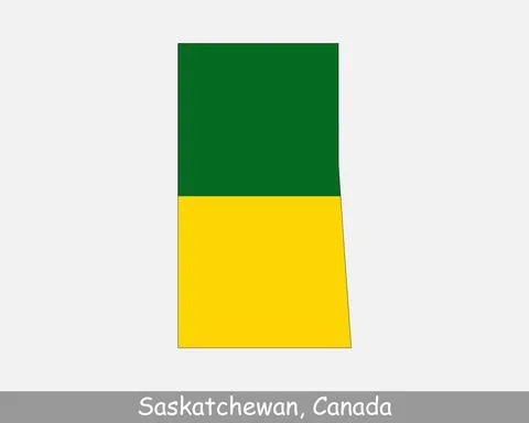 Saskatchewan Map Flag Stock Illustration