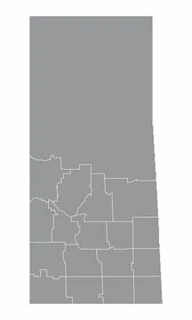 Saskatchewan province administrative map Stock Illustration