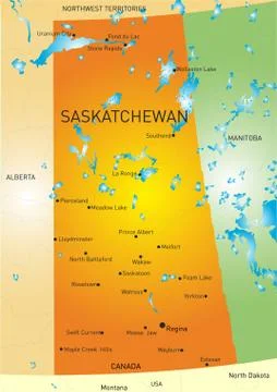 Saskatchewan province map Stock Illustration