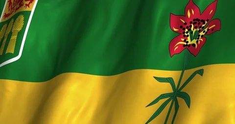 Saskatchewan Waving Flag 4K Video stock 127880757