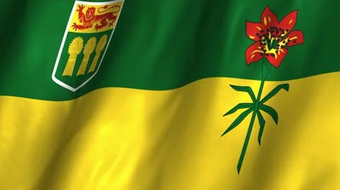 Saskatchewan Waving Flag Stock Footage 12359077