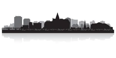 Saskatoon canada city skyline vector silhouette Stock Illustration