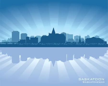 Saskatoon, canada skyline Stock Illustration