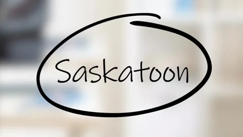 Saskatoon Handwriting using black marker on glass Stock Footage 318744379