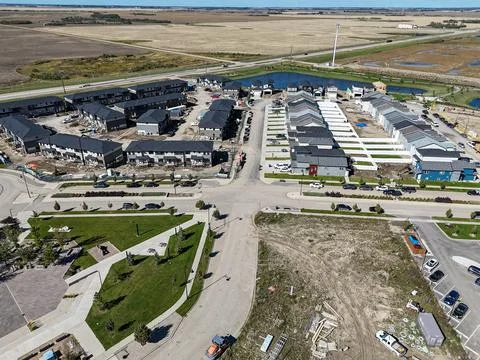 Saskatoon, Saskatchewan residential development with modern homes Stock-Fotos
