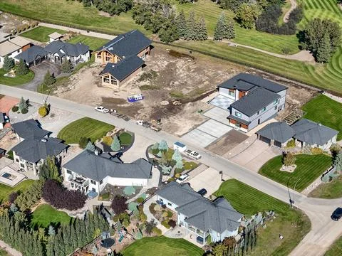 Saskatoon suburban development from above Stock-Fotos