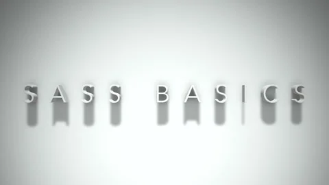 Sass basics 3D title animation with shadows on a white background Stock Footage 297022751