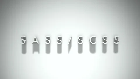 Sass scss 3D title animation with shadows on a white background Stock Footage 297268892