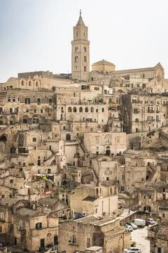 Sassi di Matera from Belvedere di San Pietro Barisano, Italy Stock Photos