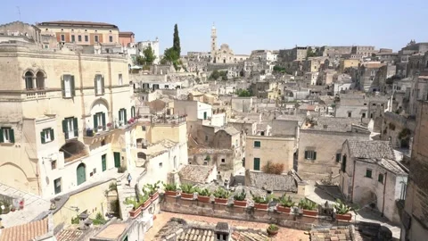 "Sassi district" in Matera, in the region of Basilicata, in Southern Italy. Stock-Footage 160931555