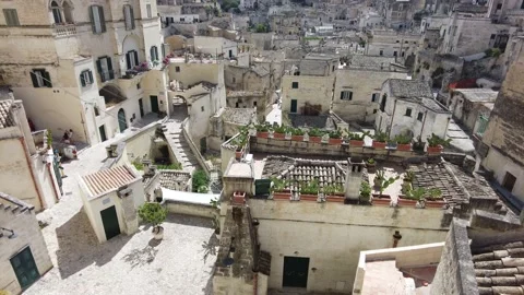 "Sassi district" in Matera, in the region of Basilicata, in Southern Italy. Stock-Footage 160931718