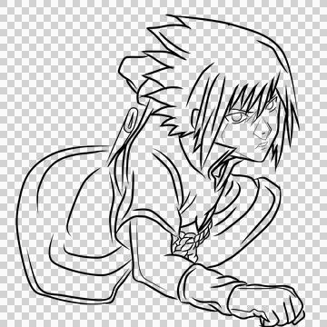 Sasuke line art 스톡 일러스트