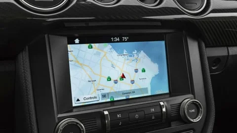 Sat nav with digital map Magnetic Metallic 2019 Ford Mustang Shelby GT350R Stock Footage 160085098