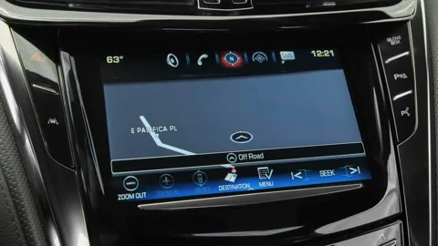 Sat nav with digital map Red Obsession Tintcoat 2016 Cadillac CTS-V Standard Vídeos de archivo 159874697