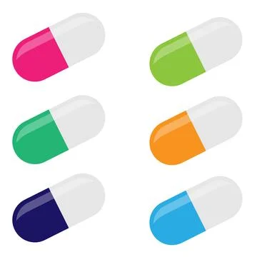 Sat pill flat icon isolated on white background. Stock Illustration