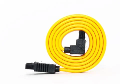 Sata Cable (Isolated On White) Stock Photos