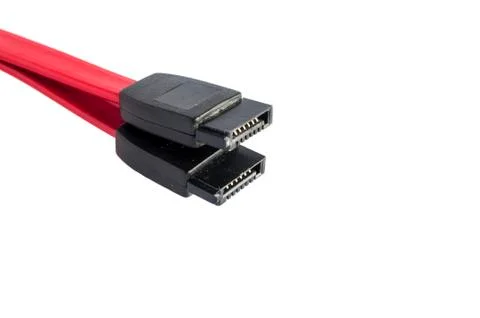 Sata cable on a white background Stock Photos