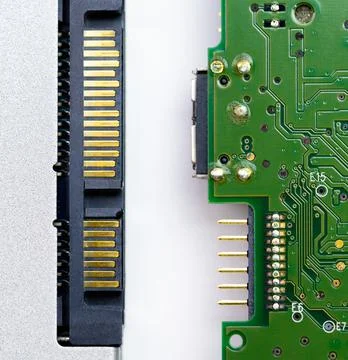 SATA connection of a SSD solid state drive Drive comparing with External Hard Stock Photos