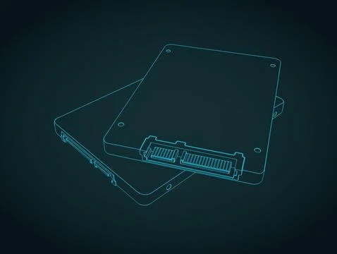 SATA SSDs sketch Stock Illustration