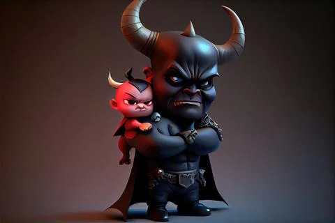 Satan and Son Stock Illustration