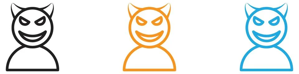 Satan evil icon vector logo set collection for web app ui Illustration