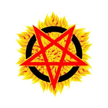 Satan pentagram isolated. Devil symbol. vector illustration イラスト素材