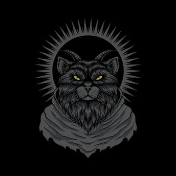 Satanic cat vector illustration Stock Illustration