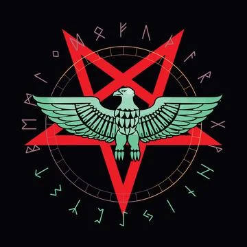 Satanic eagle Illustrazione stock