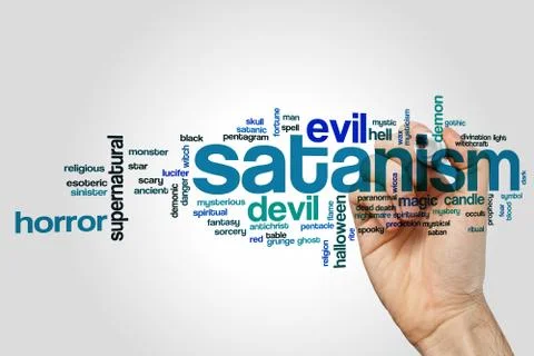 Satanism word cloud 스톡 사진