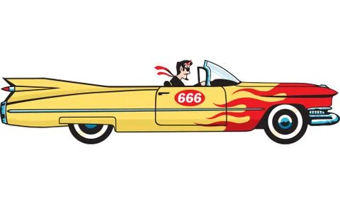 Satan’s Cadillac Vector Illustration Stock Illustration