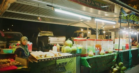Satay During Evening Time in the Town of Miri, East Malaysia Stock Footage 147721545
