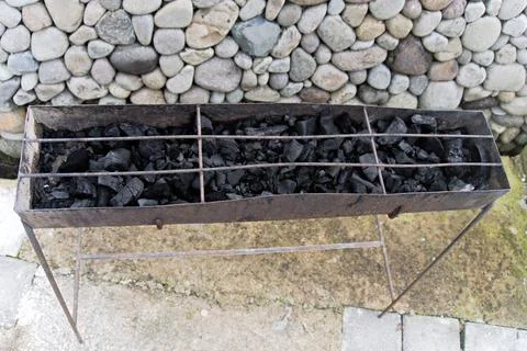 Satay grill Foto stock