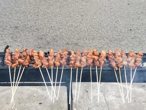 Satay grilled Stock Photos