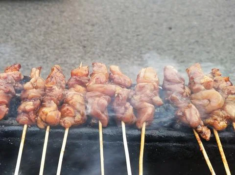 Satay grilled Stock Photos