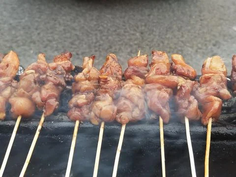 Satay grilled Stock Photos